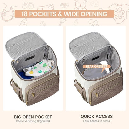 LOVEVOOK Diaper Bag Backpack Large Capacity Baby Bag with Portable Changing Pad, Multifunction Baby Travel Backpack