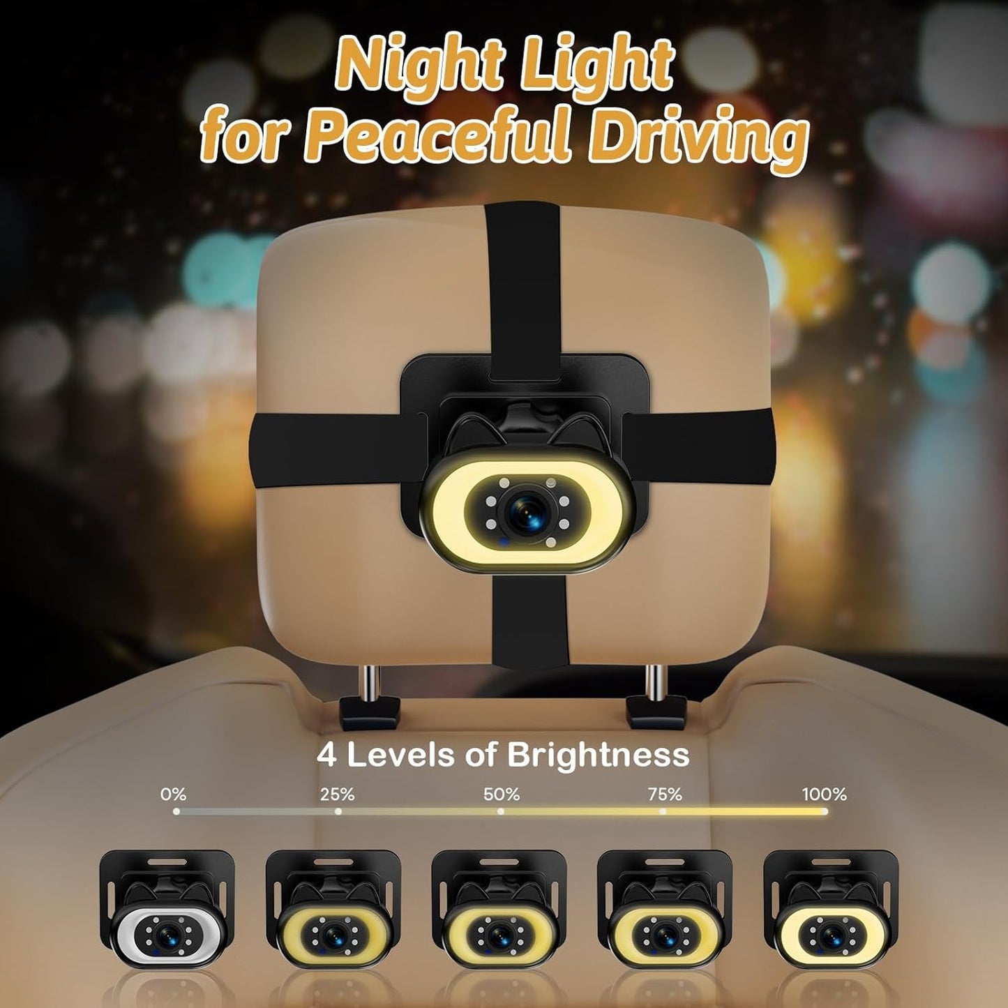 Wkzay Baby Car Camera 2-Pack – HD 1080P, 150° Wide Angle, Night Vision, Adjustable LED Light, Easy Installation, Infant Safety, Rear Seat Monitoring for Car Travel