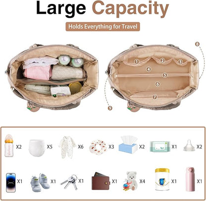 KUBYA Diaper Bag Tote, Puffer Diaper Tote Bags for Women Lightweight Travel Work Hospital Baby Bag Crossbody Mommy Bag