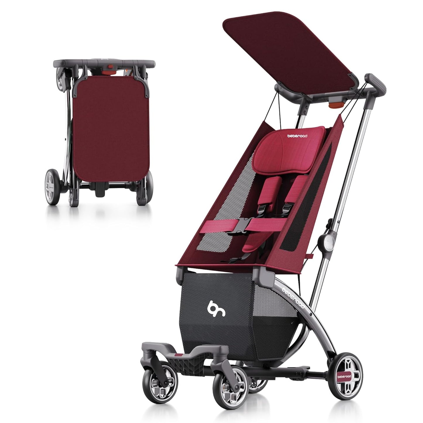 Beberoad Love R1 Auto-Folding Ultra Lightweight Double Stroller Twin Strollers, Side by Side Stroller for Babies and Toddlers Aged 6-36 Months, Only 23.5 lbs, Can Turn into Two Single Strollers, Black