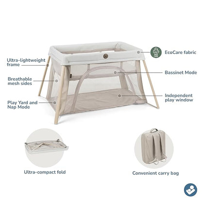 Maxi-Cosi Calao Travel Playard, Infant Bassinet, Toddler Playpen, Portable, Lightweight, Foldable, Easy Setup, with Carry Bag, Breathable Mesh, Classic Oat
