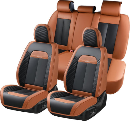 FLORICH Car Seat Covers Full Set, Automotive Seat Covers, Black Car Seat Cover, Waterproof Seat Protectors Universal fit for Car Truck Van SUV - Black