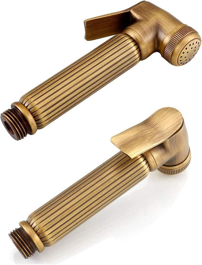 Handheld Bidet Sprayer for Toilet, Bathroom Cloth Diaper Sprayer Set Brass Bidet Sprayer Kit with Stainless Steel Shower Hose and Holder for Pet Bathing, Personal Hygiene,Gold
