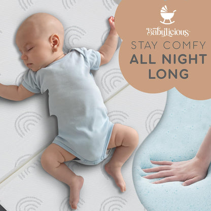 Waterproof Pack and Play Mattress Topper - 38" x 26" | Trifold Style - Breathable Soft Plush Foam - Portable Playard Mattress Topper- Baby Foam Playpen Mattresses for Babies - Boho Rainbow Design