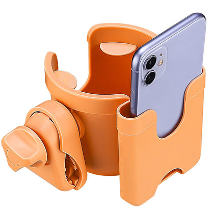 Suranew Adjustable Stroller Cup Holder with Phone Holder for Baby Stroller for Family Members, Walker Purple