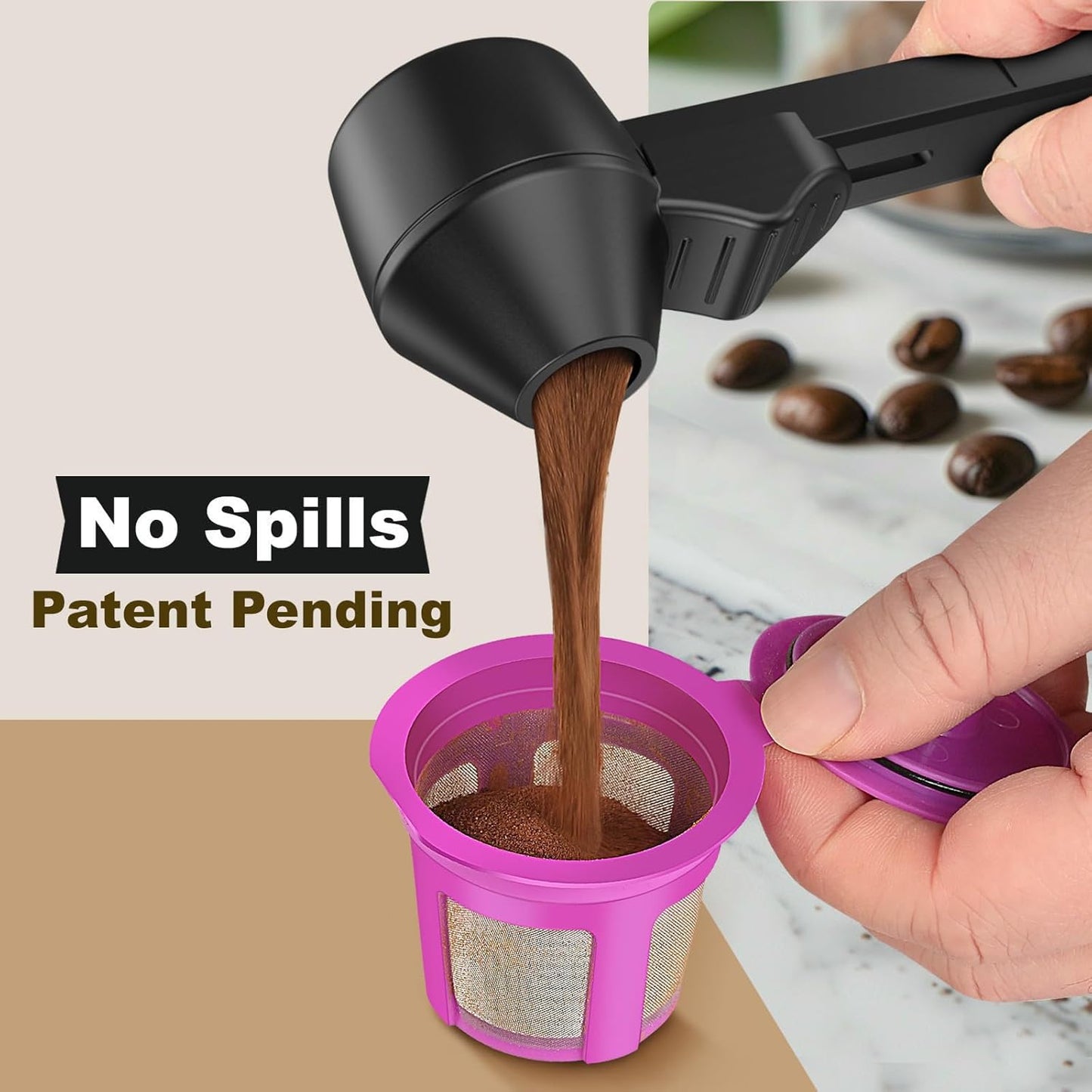 Coffee Scoop With Funnel, Precise Measuring For Ground Coffee, Protein/powder/hot Cocoa, Fits Reusablebaby Formula Dispensers & K Cups