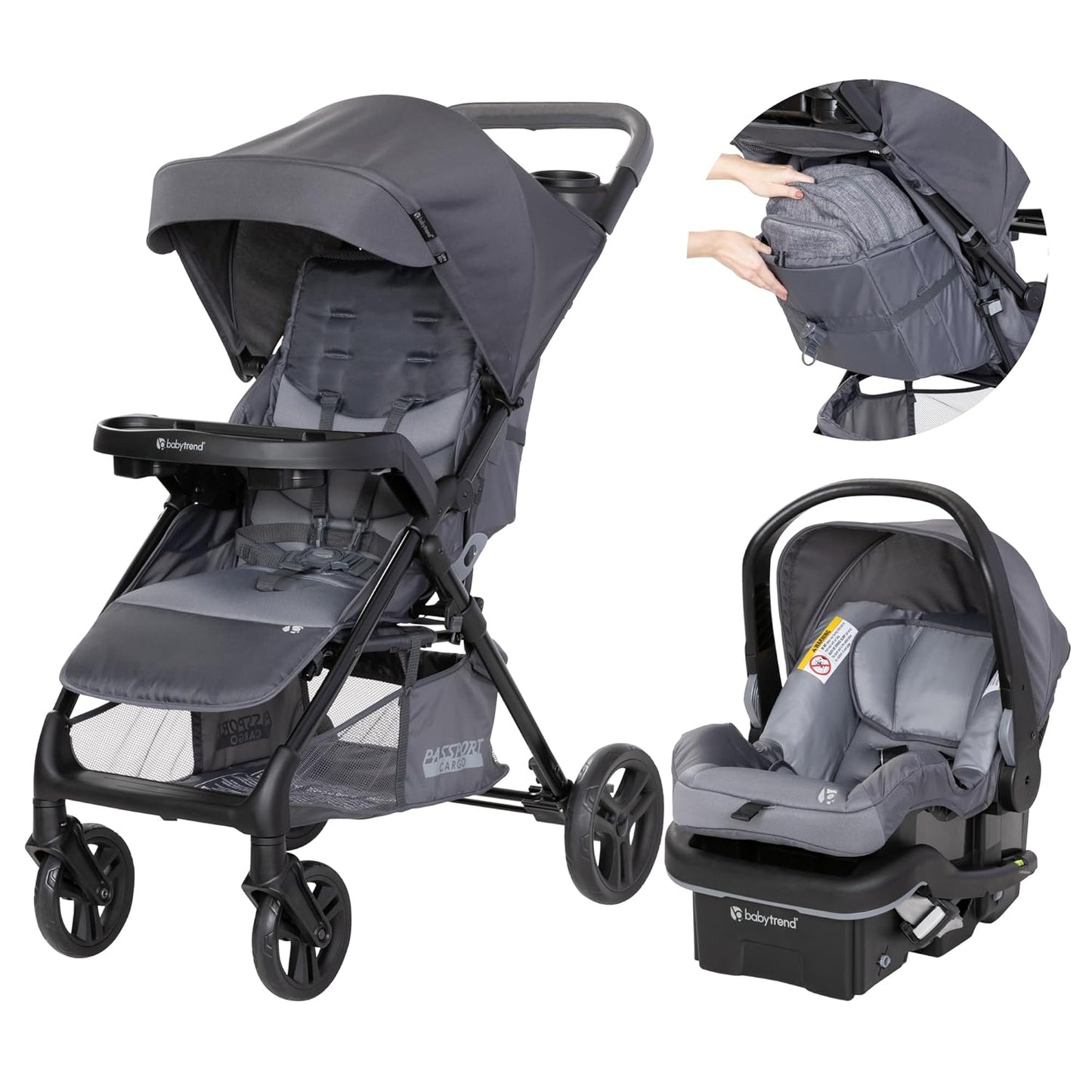 Baby Trend Sonar Cargo 3-Wheel Travel System, Desert Sage
