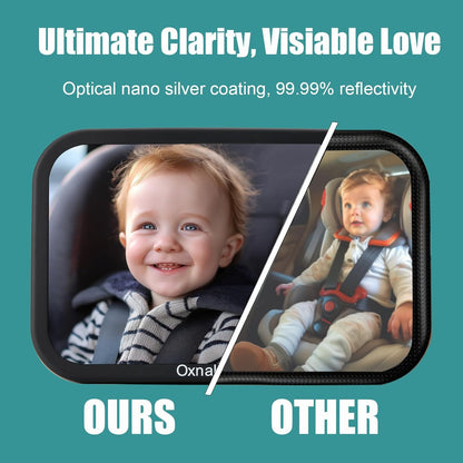 Car Mirror for Baby,Shake proof,Shatterproof Baby Car Mirror for Safe Travel, 360° Rotation, Clear Wide View, Easy Install, Perfect