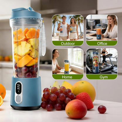 Portable Blender for Smoothies Electric Juicer - Freshly Juices Milk shakes and Baby food Small Portable Blender with 300W Motor Mini Mixer with Extra Lid Suitable for Outdoor Sports Travel