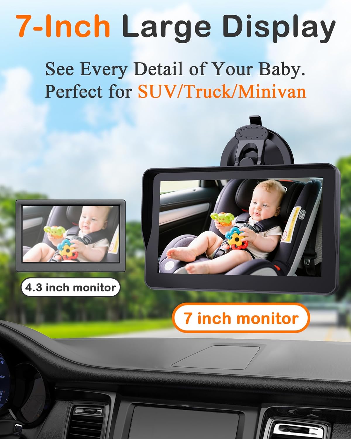 Wkzay Baby Car Camera 2-Pack – HD 1080P, 150° Wide Angle, Night Vision, Adjustable LED Light, Easy Installation, Infant Safety, Rear Seat Monitoring for Car Travel