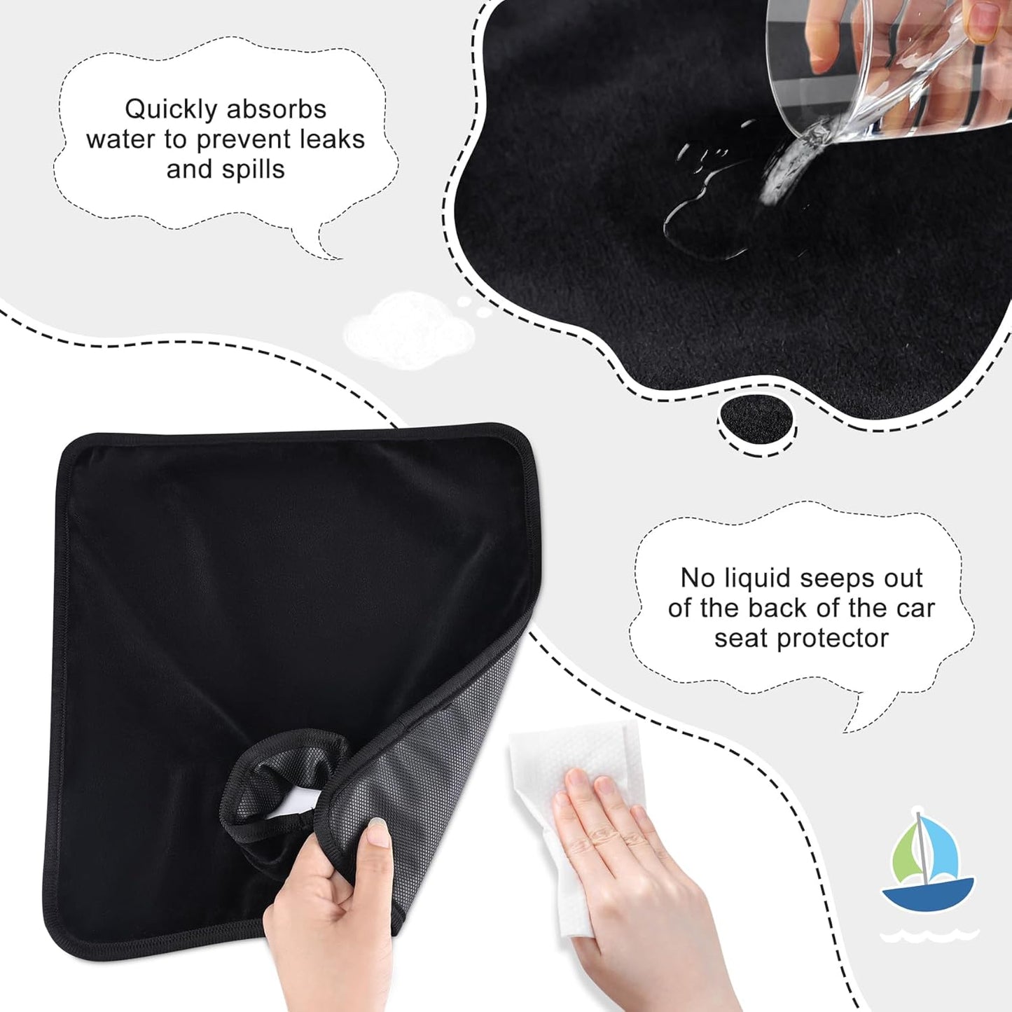 Car Seat Protector for Potty Training, 2 Pack Waterproof CarSeat Liner Toilet Training for Baby Infant Toddler, Dry Seat Piddle Pads Cover for Strollers (Gray)