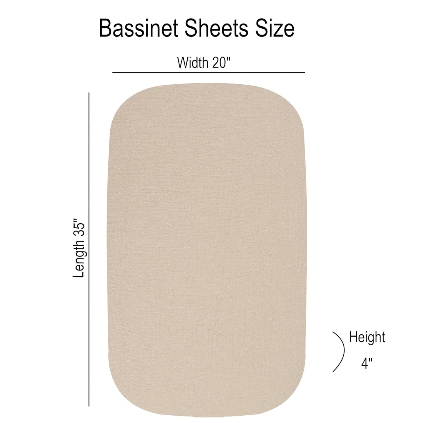Onacosht Muslin Bassinet Sheets 3 Pack, 100% Cotton Baby Fitted Sheet 33" x 19" Compatible with Mika Micky, KoolaBaby (3 in 1), BabyBond, HARPPA and RICUTON Bedside Bassinet, Green, Floral and Cactus
