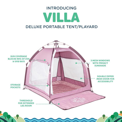Baby Delight Go with Me Villa Portable Tent and Playard | Kids Tent and Playhouse | Indoor and Outdoor | Green Garden