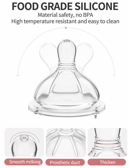 Oberni Glass Baby Bottles,Anti Colic Breastfeeding Bottle with Natural Response Nipple Size S,Wide Neck Slow Flow Baby Bottle for Baby,Newborn,Preemie 0-3 0-6 Month,BPA Free (Pink, 1 Pack, 4 Ounce)