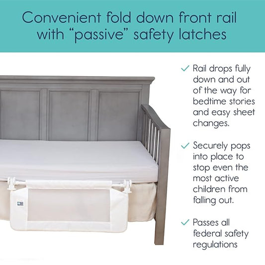 Hiccapop Convertible Crib Bed Rail for Toddlers, Crib Rail Guard with Reinforced Anchor Safety