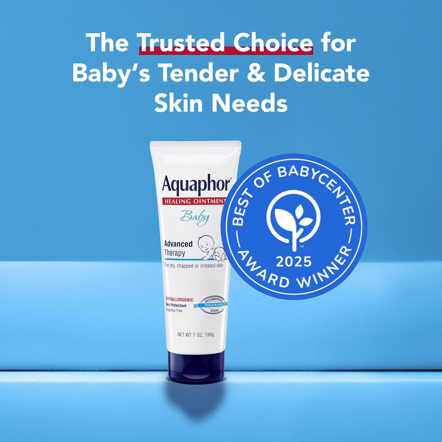 Aquaphor Baby Healing Ointment (14 Oz) + 3-in-1 Diaper Rash Cream (3.5 Oz), Hypoallergenic and Fragrance Free Skin Care Set for Babies