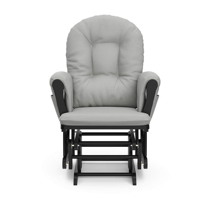 Storkcraft Premium Hoop Glider & Ottoman (Espresso/Gray Swirl) — GREENGUARD Gold Certified Nursery Glider, Solid Wood Craftsmanship, Smooth-Gliding Nursery Chair and Ottoman, Award-Winning - Colors A