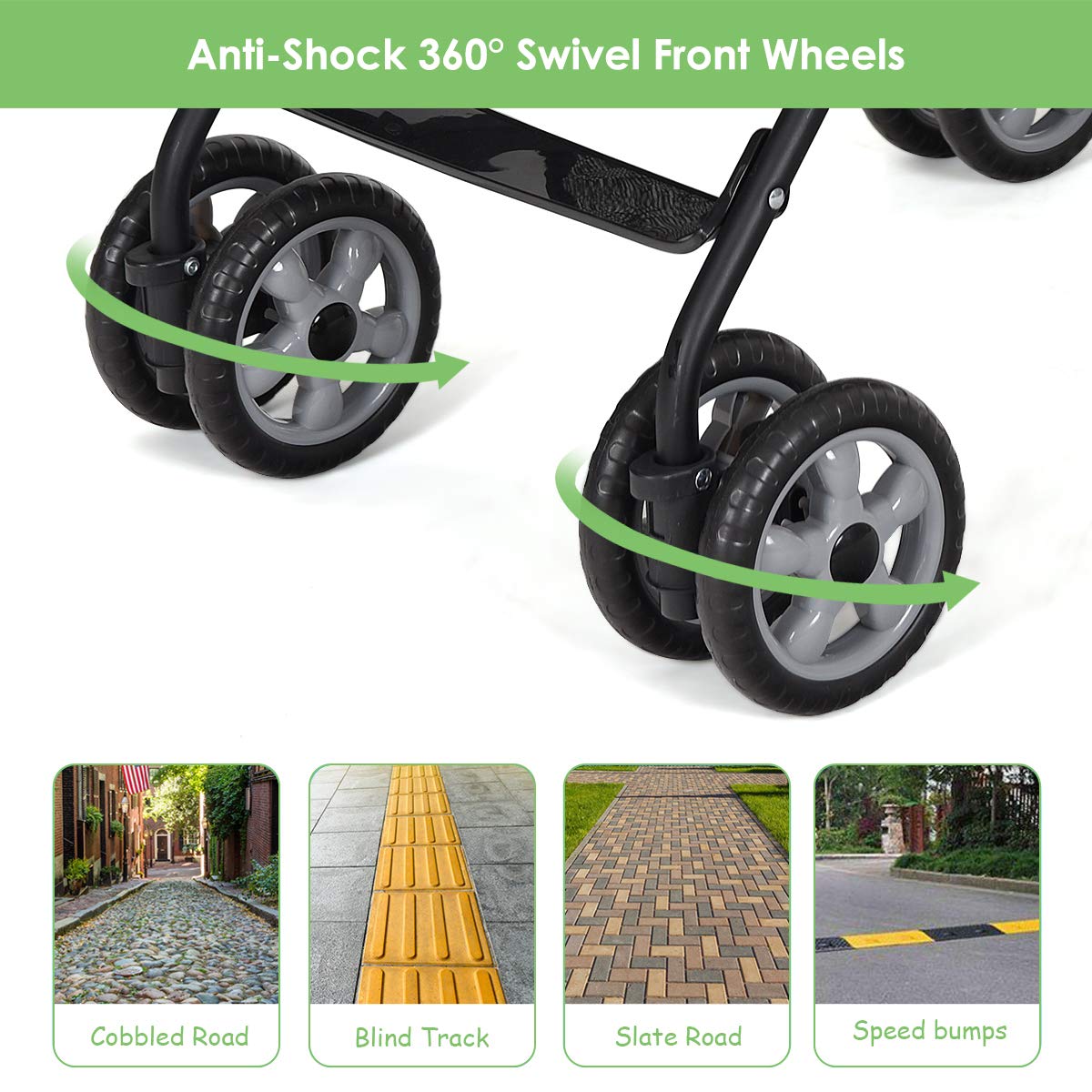 HONEY JOY Baby Lightweight Stroller, Compact Travel Stroller for Airplane, Adjustable Backrest & Canopy, 5-Point Harness, Cup Holder, Storage Basket, Foldable Umbrella Stroller for Toddlers (Black)