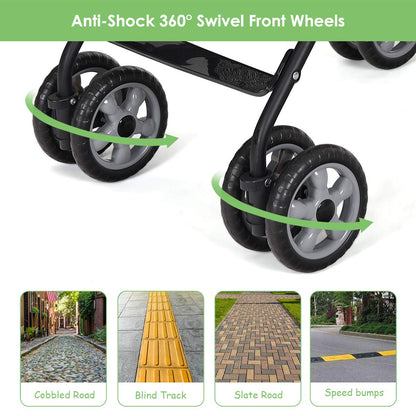 HONEY JOY Baby Lightweight Stroller, Compact Travel Stroller for Airplane, Adjustable Backrest & Canopy, 5-Point Harness, Cup Holder, Storage Basket, Foldable Umbrella Stroller for Toddlers (Black)