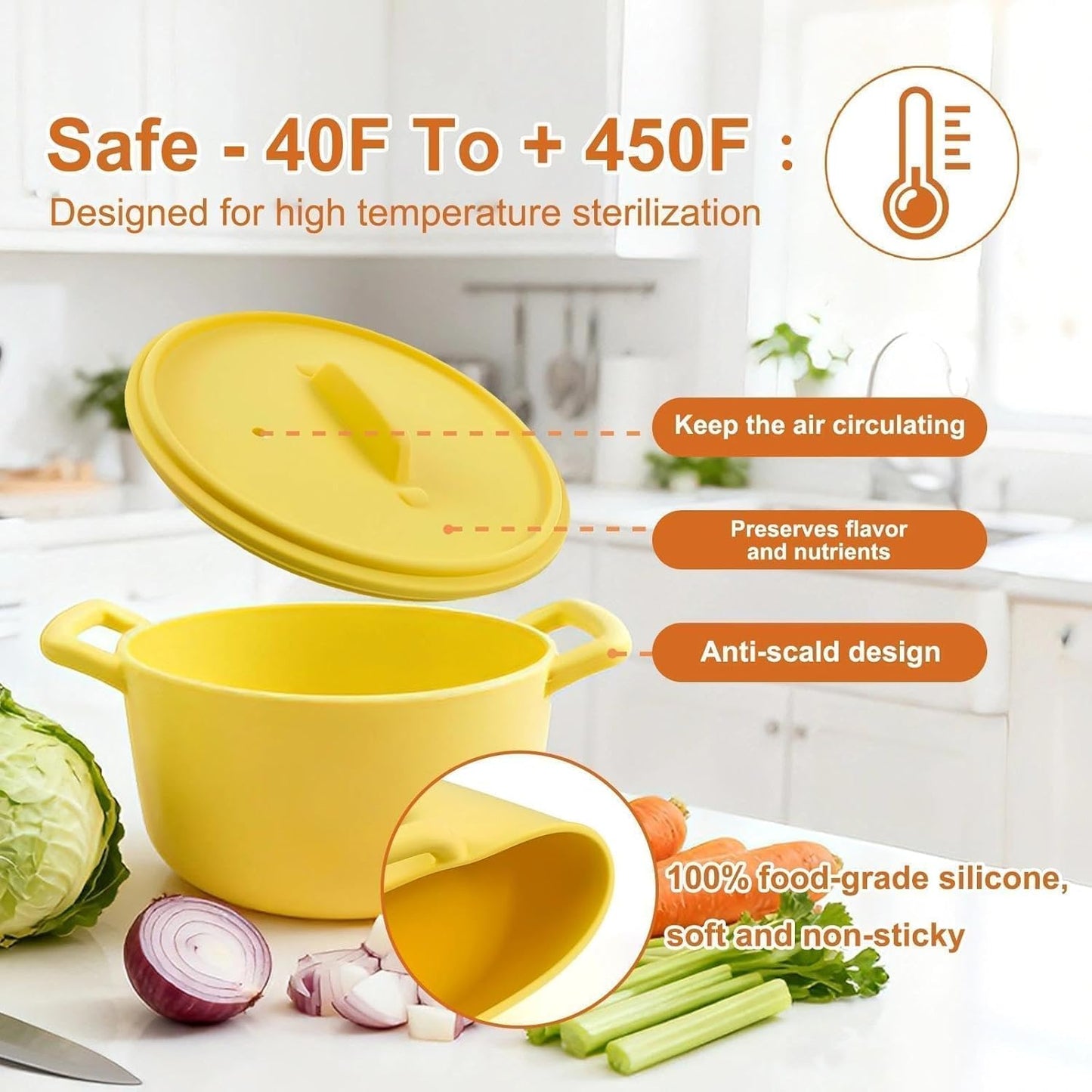 Small Silicone Steamer Microwave, Steamer for Baby Food Maker, Vegetable, Egg, 100% Food Grade Silicone Microwave Bowl with Lid and Handle, Non-stick, Easy Clean, Dishwasher Safe, 19oz