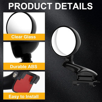Blind Spot Mirror Adjustable 360 Degree Car Side Mirror, HD Glass Rear View Exterior Accessories Frame Thickness Less than 5MM for Car SUV (long-armed Right)