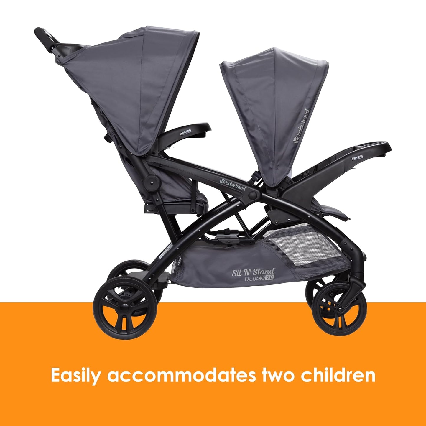 Baby Trend Sit N' Stand® Double 2.0 Stroller, Dash Black