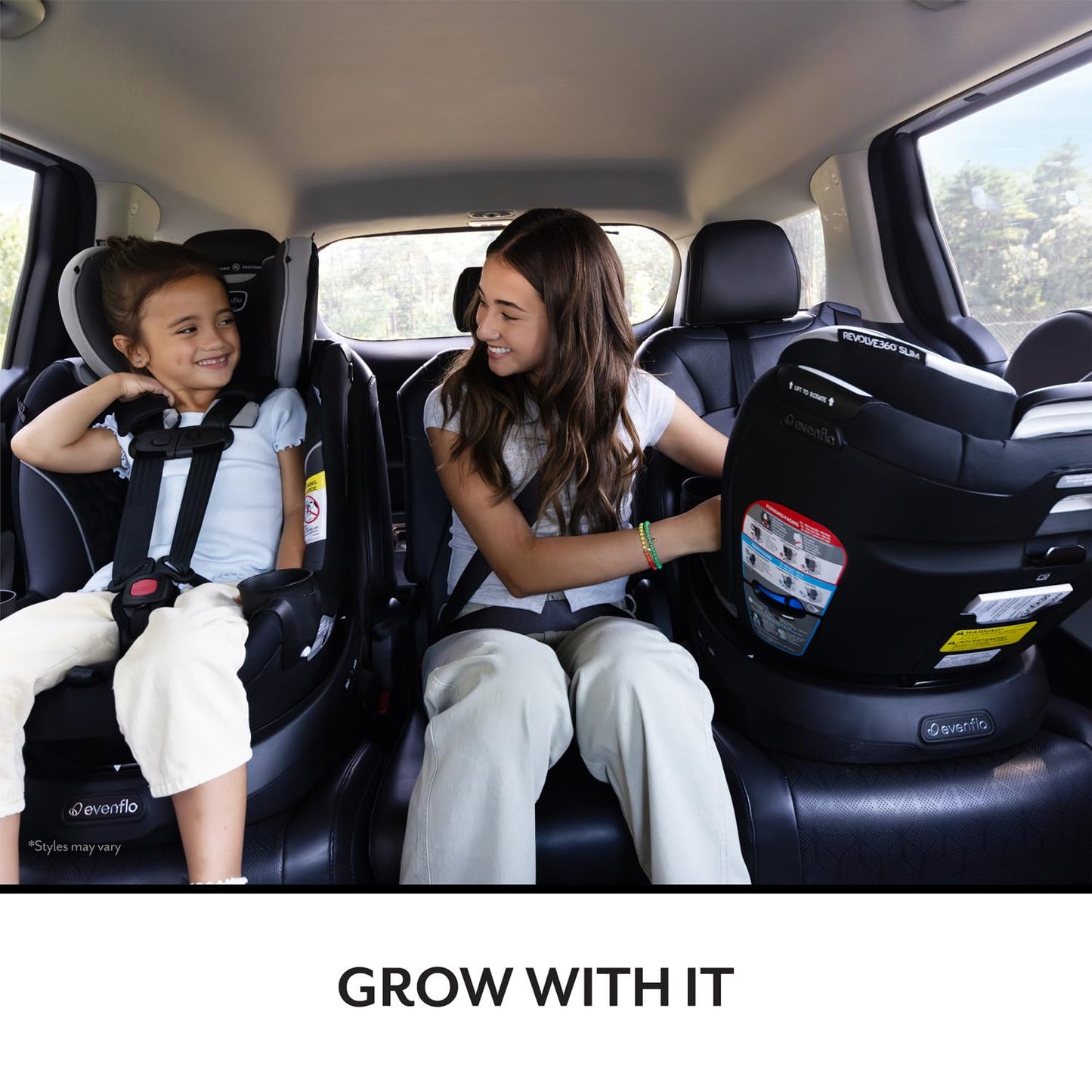 Evenflo Revolve360 Slim 2-in-1 Rotational Car Seat (Canton Black)
