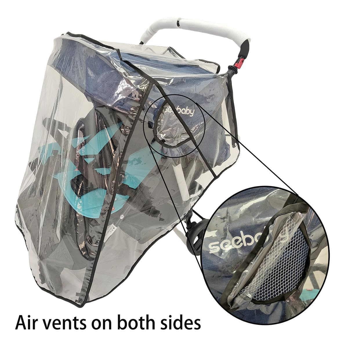 Stroller Rain Cover,Universal Rain Cover for Side by Side Baby Stroller, Double Stroller Cover for Rain and Wind,Baby Outdoor Activities Accessories.