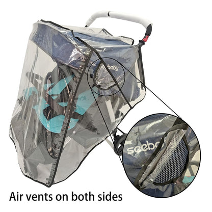 Stroller Rain Cover,Universal Rain Cover for Side by Side Baby Stroller, Double Stroller Cover for Rain and Wind,Baby Outdoor Activities Accessories.