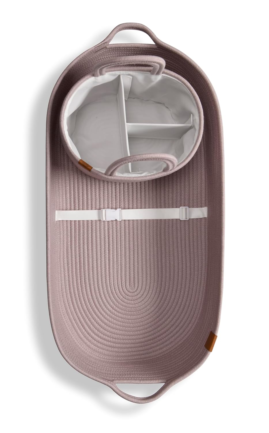 J&JOO Baby Changing Basket includes Diaper Caddy - Soft & Waterproof Dual-Cover, Portable, Changing Pad for Dresser & Changing Table, Gift for Baby Shower, Organic Cotton Rope