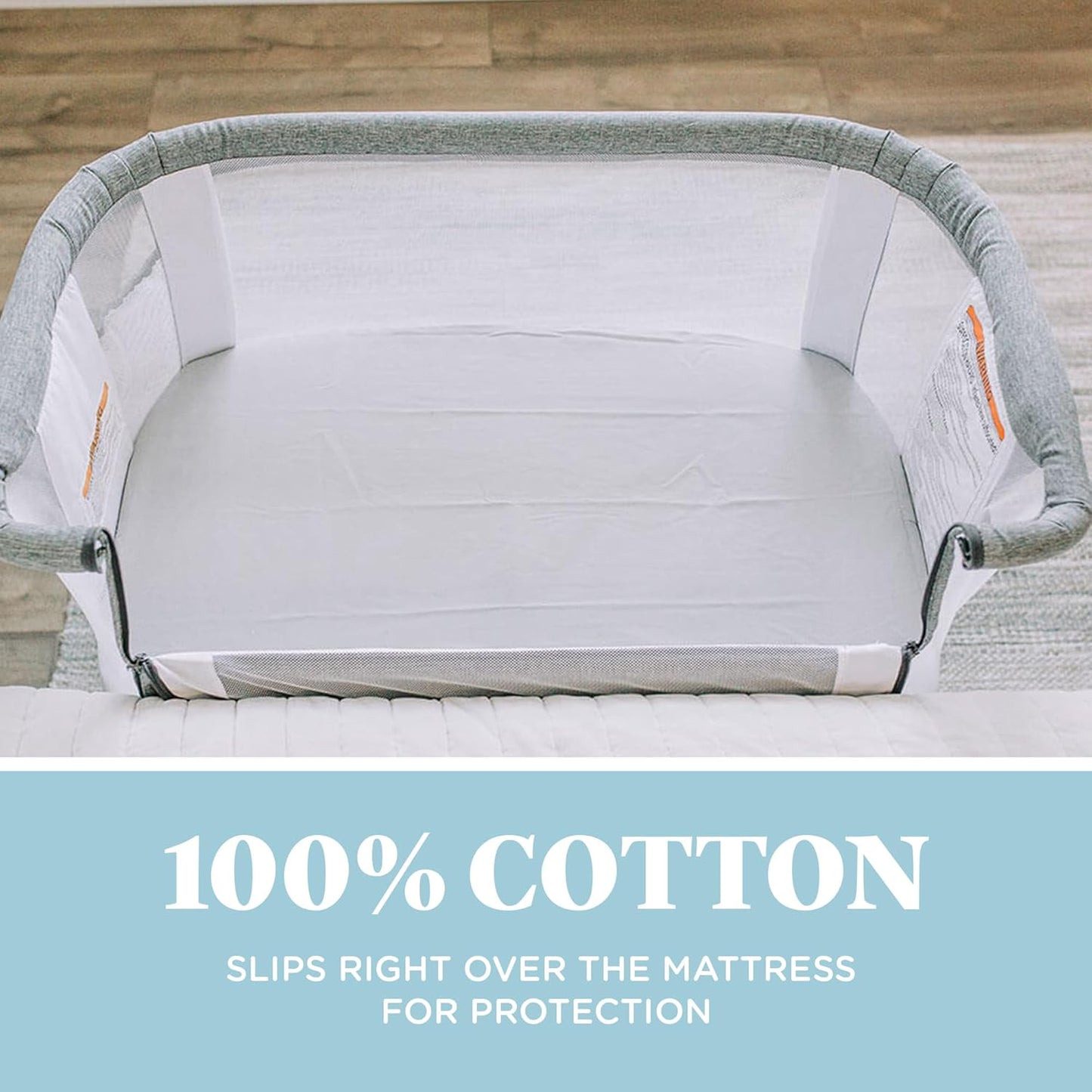Baby Delight Beside Me Dreamer Bassinet & Bedside Sleeper Waterproof Fitted Sheet, Grey