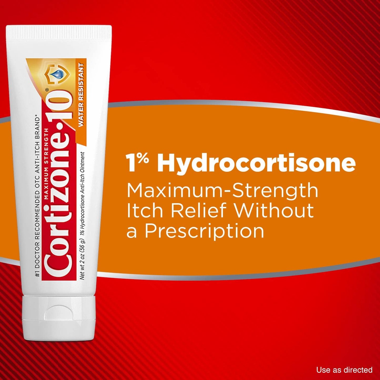 Cortizone-10 Maximum Strength Water Resistant Itch Relief Ointment, 1% Hydrocortisone, Fast-Acting, Anti-Itch Cream for Bug Bites, Rash, Eczema, Psoriasis, Poison Ivy, Oak, Sumac & More, 2 oz