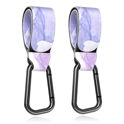 Baby Stroller Hooks for Hanging Bags, Universal Stroller Clips Accessories, Mommy Hook for Diaper Bag, Shopping Cart, Purse, Backpack - 2 Pack, Abstract Leaf