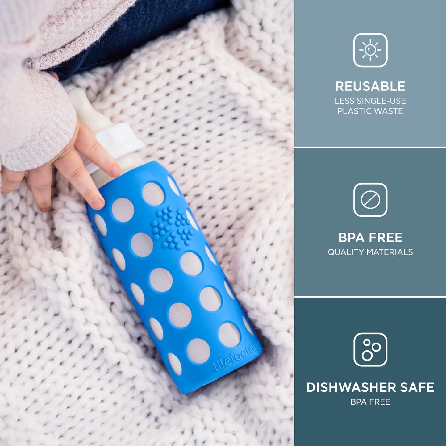 Lifefactory Glass Baby Bottle with Stage 1 Nipple and Protective Silicone Sleeve Cantaloupe, 4 Oz