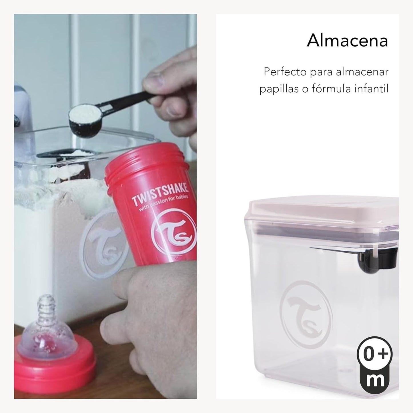 Twistshake Baby Formula Container | Moisture-Proof | Sealed Milk Powder Dispenser for Infants | Portable Food Storage Box for Baby Food | Milk Powder Storage | Newborn Essentials | 1700 ml, White