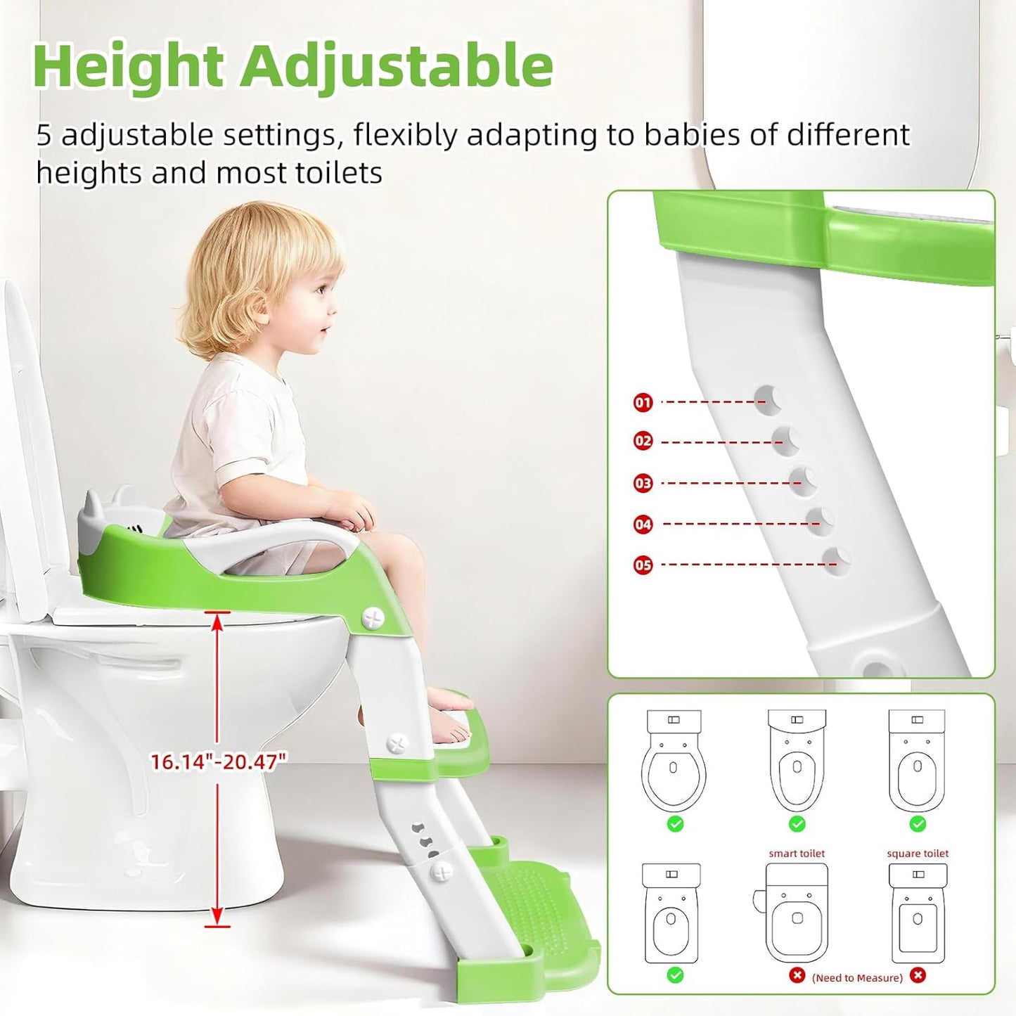 Potty Training Seat, Upgrade Toddler Toilet Seat for Kids Boys Girls, 3 in 1 Potty Training Toilet with Step Stool Ladder-Non Slip Foldable (Purple+Pink)