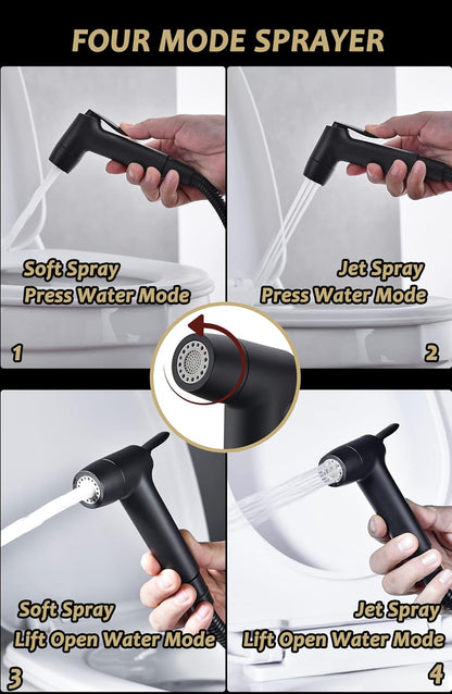 Handheld Bidet Sprayer for Toilet, Muslim Shower Bidet Attachment for Toilet, Cloth Diaper Toilet Sprayer, Jet Spray for Toilet with Bidet Hose for Feminine Wash (Chrome)