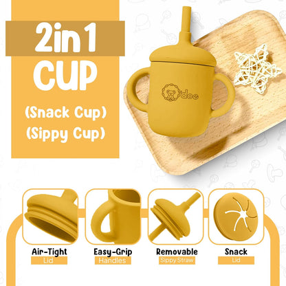O'doe 17-Piece BPA-Free Silicone Baby Feeding Set | Thick & Soft Suction Plates, Baby Bowls, Wooden Fork & Spoon, and More | Make Mealtime Fun and Easy for Your Little One (Purple, V2)