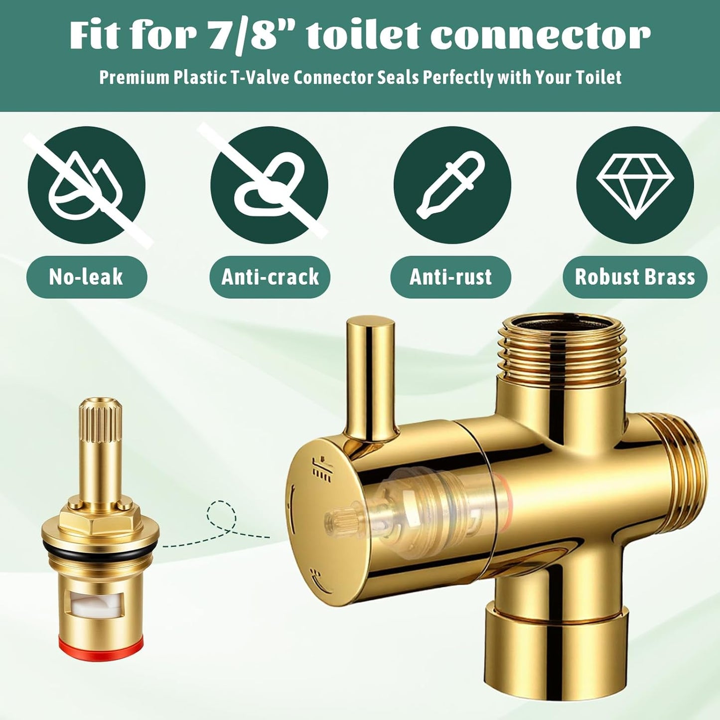 SHENLIU Gold Handheld Toilet Bidet Sprayer for Toilet, Adjustable Water Pressure Control with Bidet Hose for Feminine Wash, Stainless Steel Bathroom Bidets Toilets Sprayer for Cloth Diaper Baby Wash