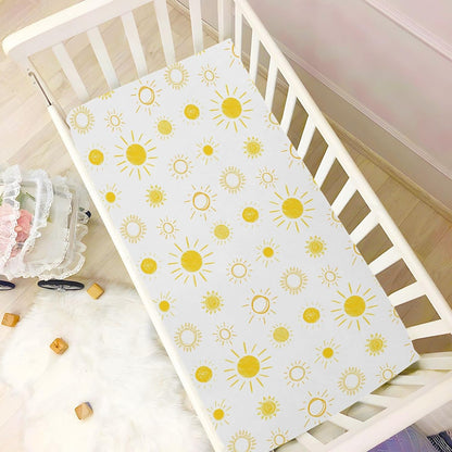 Fitted Crib Sheets Cactus and Floral Stretchy Portable Playard Sheets for Baby Toddler, Breathable Soft Mini Crib Mattress 52 x 28 in for Boys and Girls