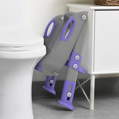 Potty Training Seat, SKYROKU Upgrade Toddler Toilet Seat for Kids Boys Girls, 2 in 1 Potty Training Toilet, Splash Guard Anti-Slip Pad Step Stool,New Sector-Shape Stabilized Base (8899+Grey)