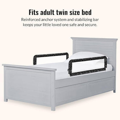Dream On Me Lightweight Mesh Security Adjustable Bed Rail Double Pack with Breathable Mesh Fabric in Black and White, 2 Count (Pack of 1)