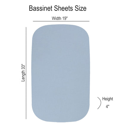 Onacosht Muslin Bassinet Sheets 3 Pack, 100% Cotton Baby Fitted Sheet 33" x 19" Compatible with Mika Micky, KoolaBaby (3 in 1), BabyBond, HARPPA and RICUTON Bedside Bassinet, Green, Floral and Cactus