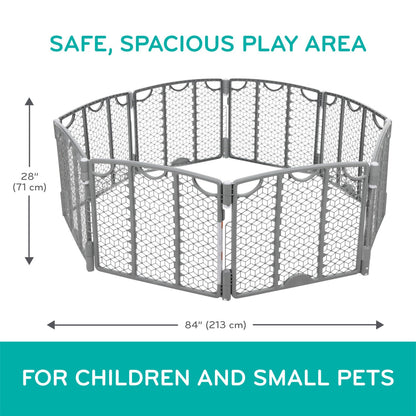 Evenflo Versatile Play Space Adjustable Play Area, 6-Panel (Cool Gray)
