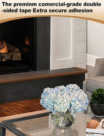 Foam Corner Protector for The Fireplace Hearths Edge and Corner Guard, with Retardant Materials Foam Safety Bumpers Baby Proofing (Coffee)
