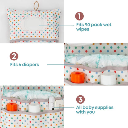 HAMUR Baby Diaper Bag Organizer – Travel-Friendly, Compact & Foldable | Stroller Pouch for Newborn Essentials – Must-Have for Boys & Girls (Leaves)