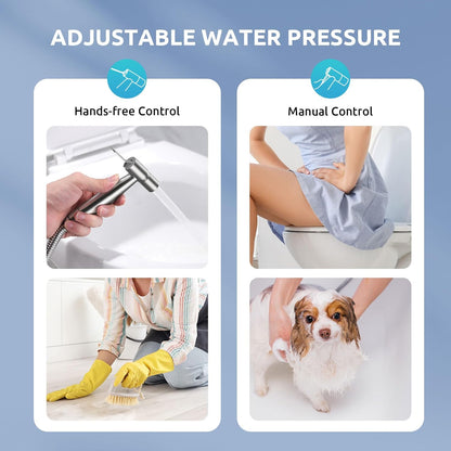 BRITULIF Handheld Bidet Sprayer for Toilet, Jet Sprayer for Toilet Muslim Shower, Adjustable Cloth Diaper Sprayer Bidets Attachment for Toilet, Toilet Bidet Sprayer with Bidet Hose for Feminine Wash