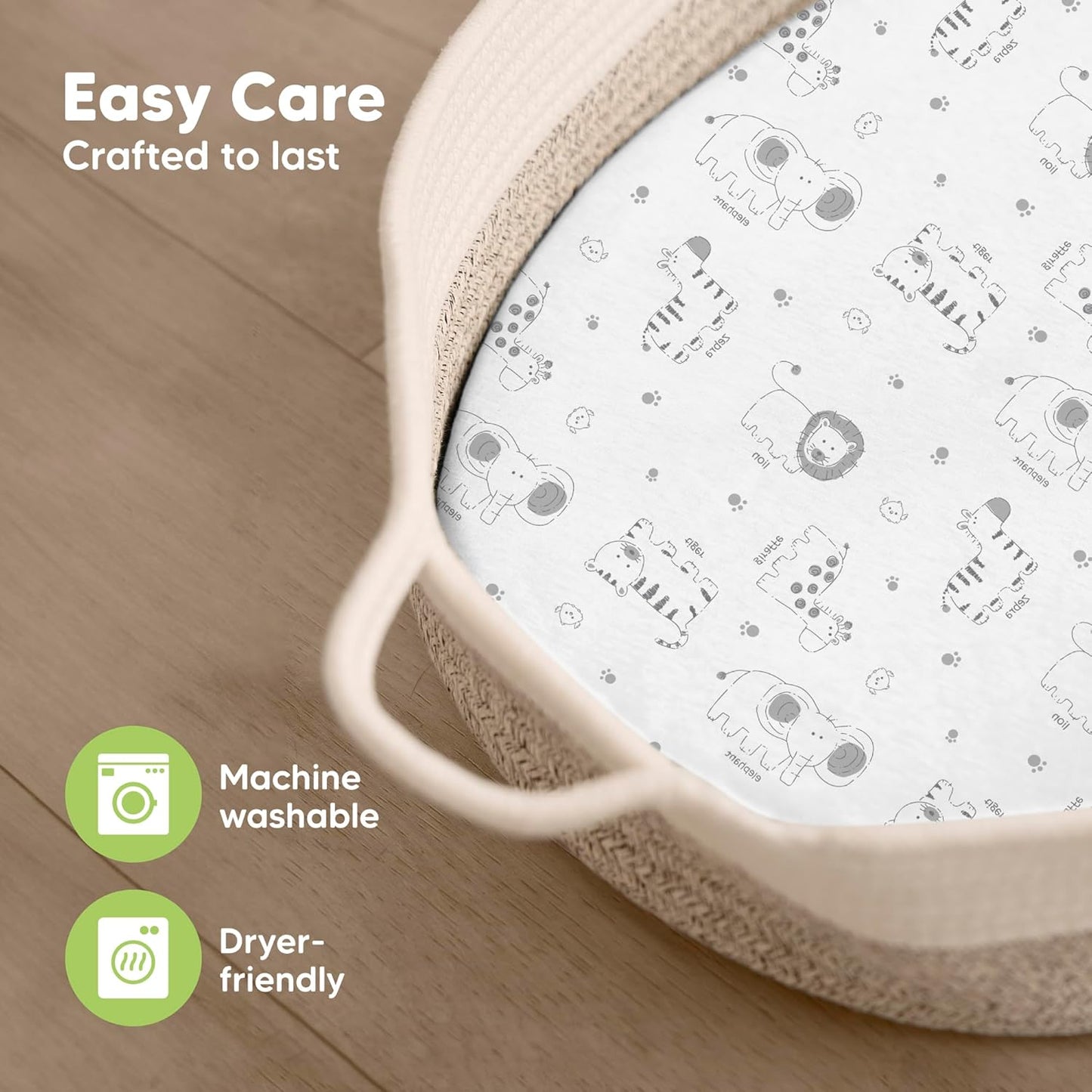 2-Pack Organic Bassinet Sheets for Girls, Boys - 100% Cotton Bassinet Mattress Sheets Compatible with Halo Bassinest Swivel Sleeper, Graco, Baby Delight, Chicco, Unisex Fitted Bassinet Sheets (Elly)