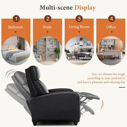 Sweetcrispy Recliner Chair, 360 Swivel Rocker Chair for Adults, Glider Rocker Recliners, Nursery Chairs for Living Room, High Back, Upholstered Deep Seat, Classical Brown