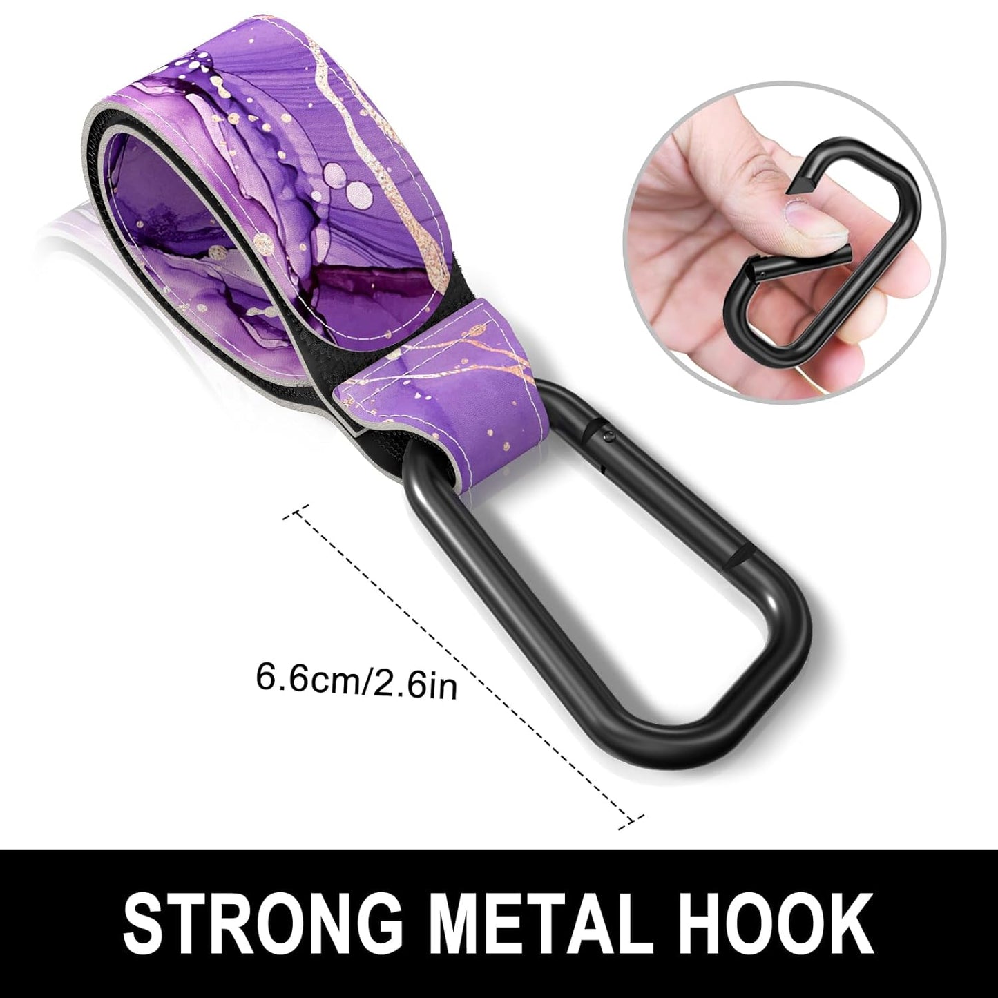 Baby Stroller Hooks for Hanging Bags, Universal Stroller Clips Accessories, Mommy Hook for Diaper Bag, Shopping Cart, Purse, Backpack - 2 Pack, Abstract Leaf